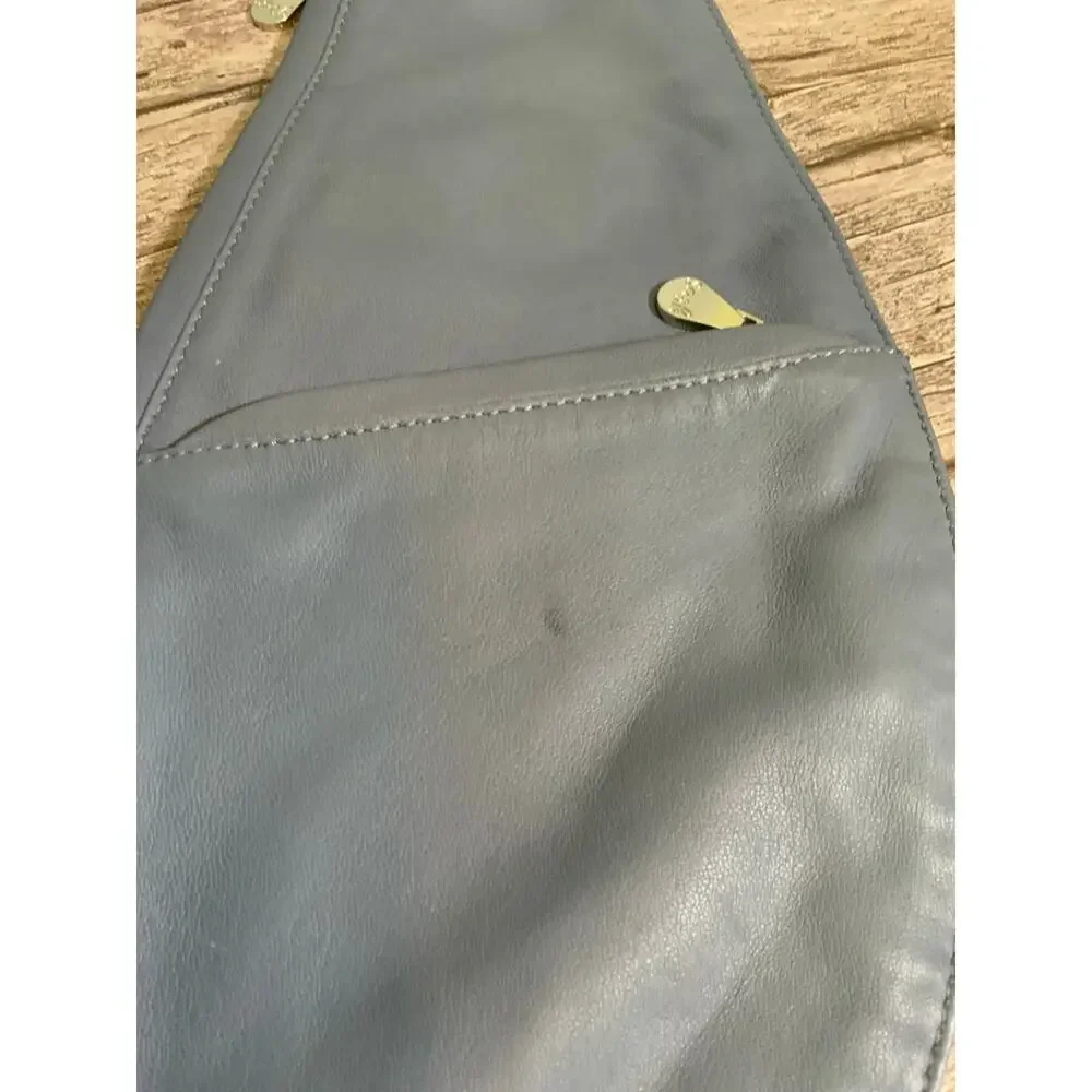 Sash Bag Dark Grey Leather Slouchy Crossbody Crescent Hobo Shoulder